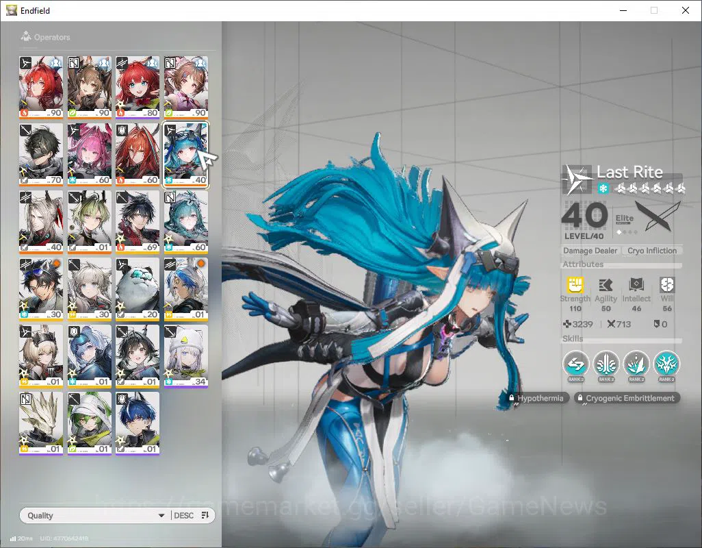 Arknights: Endfield Accounts ASIA|Lv 56|SSR 7(3Limit) [Laevatain,Gilberta,yvonn image 7
