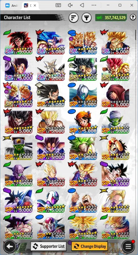 Dragon Ball Legends Accounts High-End Android | Lvl 168|357M Total Power|3 LR|6 UL|LR Trunks&Gohan,SSG Shallet,Broly Fury|UL 17