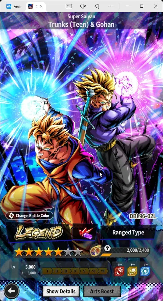 Dragon Ball Legends Accounts High-End Android | Lvl 168|357M Total Power|3 LR|6 UL|LR Trunks&Gohan,SSG Shallet,Broly Fury|UL 8