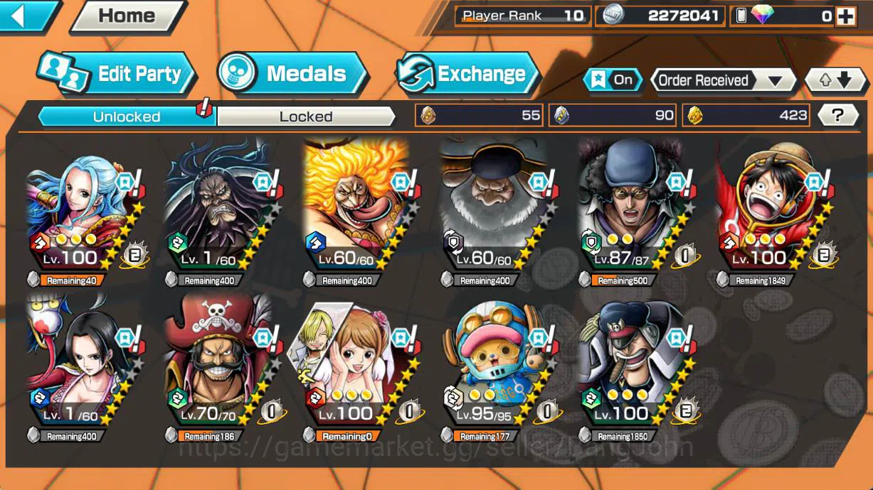 One Piece Bounty Rush Accounts GLOBAL |nefeitari vivi, kaido, HP charlotte linlin image 5