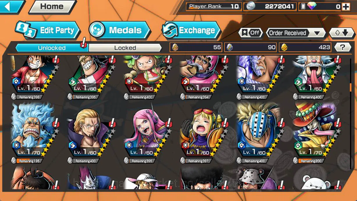 One Piece Bounty Rush Accounts GLOBAL |nefeitari vivi, kaido, HP charlotte linlin image 8