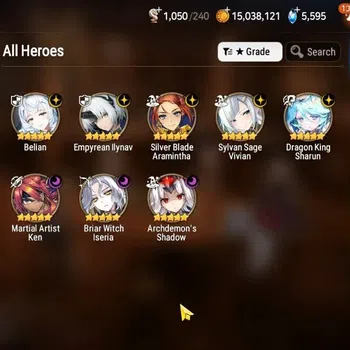 Epic Seven Accounts High-End GLOBAL UnVerif|8 ML(Belian,Emp Ilynav,BW Iseria,Etc)+AUBE,Aubade,Ab Fumyr,Estele,Ivana,etc|298