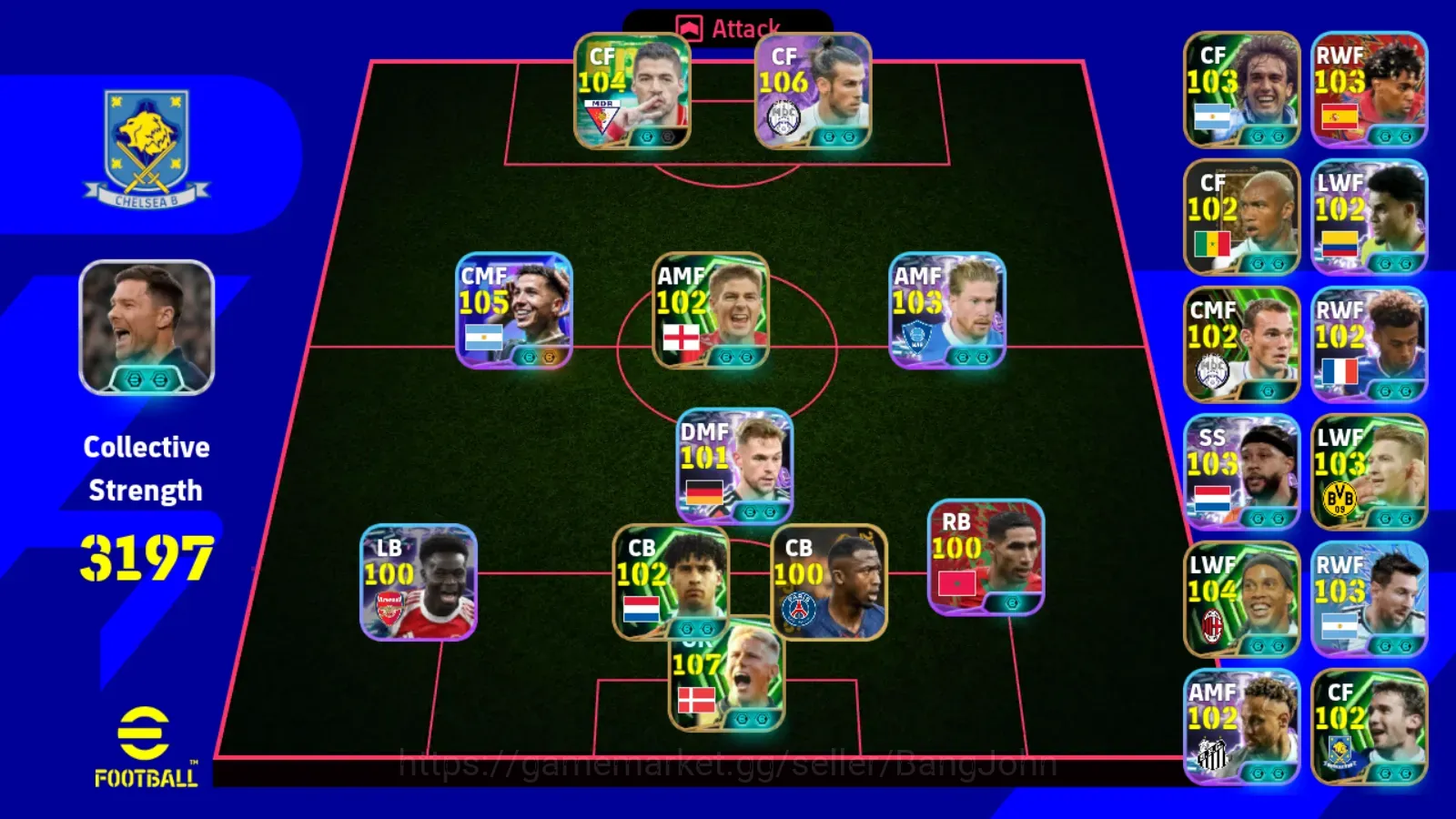 eFootball Accounts Legends & Iconic Players Android|PW 3197|Enzo Fernandez Show T,Peter Schmeichel Epic,Gareth bale 1