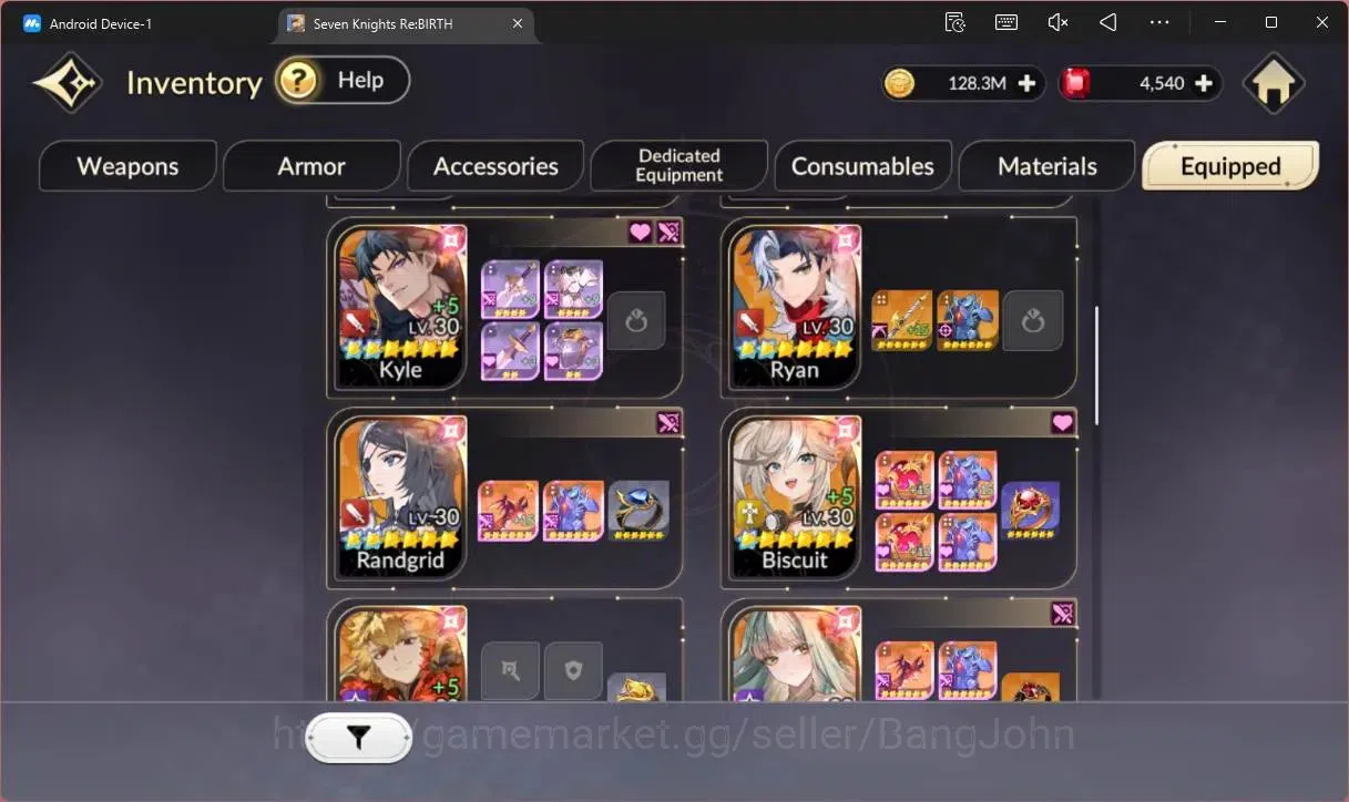 Seven Knights Re:Birth Accounts Global |1 EX7(Melia TC1)|6 TC6 (Rachel,Teo,Lu Bu,E image 13