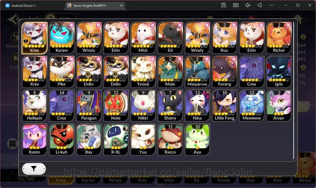Seven Knights Re:Birth Accounts Global |1 EX7(Melia TC1)|6 TC6 (Rachel,Teo,Lu Bu,E image 4