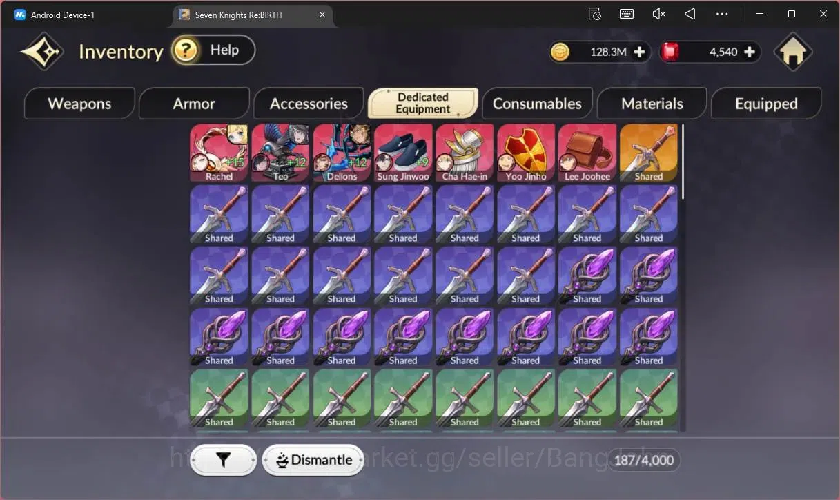 Seven Knights Re:Birth Accounts Global |1 EX7(Melia TC1)|6 TC6 (Rachel,Teo,Lu Bu,E image 9