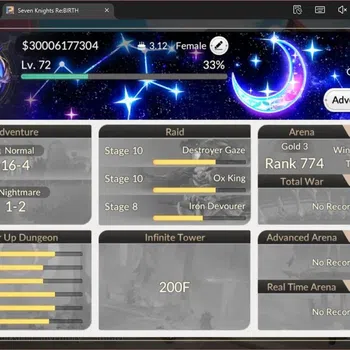 Seven Knights Re:Birth Accounts Global |1 EX7(Melia TC1)|6 TC6 (Rachel,Teo,Lu Bu,E image 1