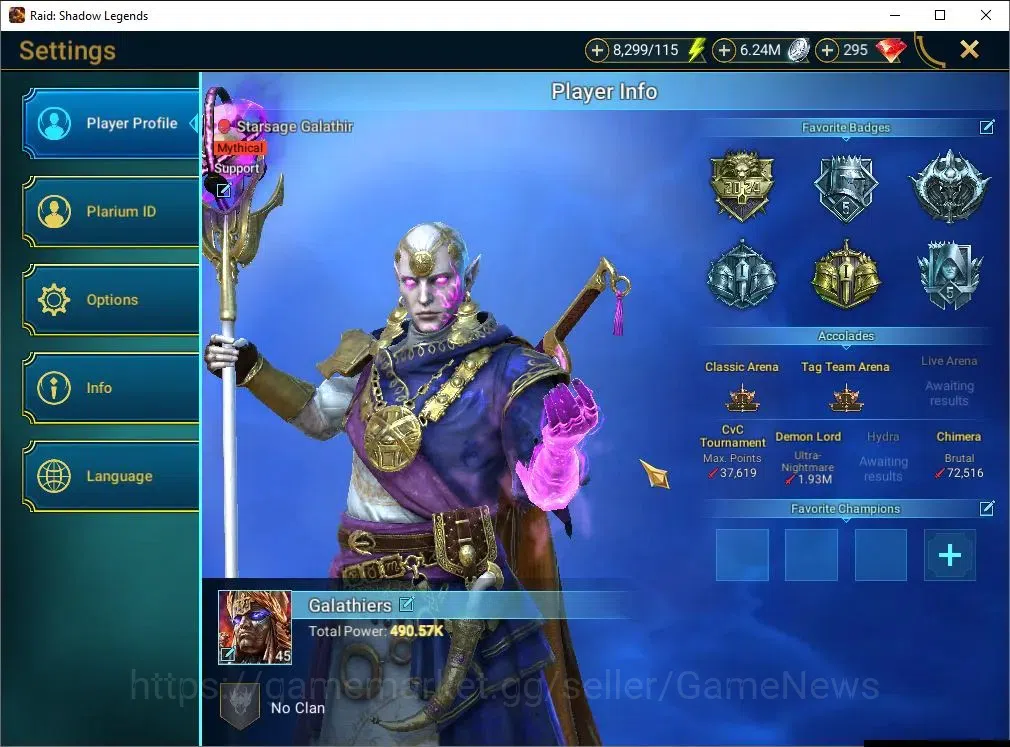 Raid: Shadow Legends Accounts Lv45 490K Power|1 Mythic(SS Galathir)+16 Legend(Le image 2