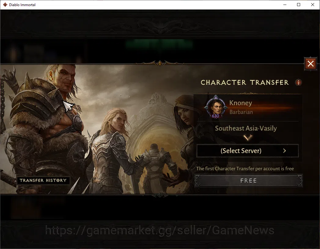 Diablo Immortal Accounts SEA-Vasily|CS ON|Lv60(630)|Barbarian|CR 36k|Reso 3 image 2