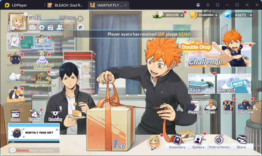 HAIKYU!! FLY HIGH Accounts SEA |Lv.42|1SP Ginjima|1UR Kageyama|10 SSR (Tanaka,Hinata,Sawamura,Azumane,Nishinoya,ETC)|Log 1