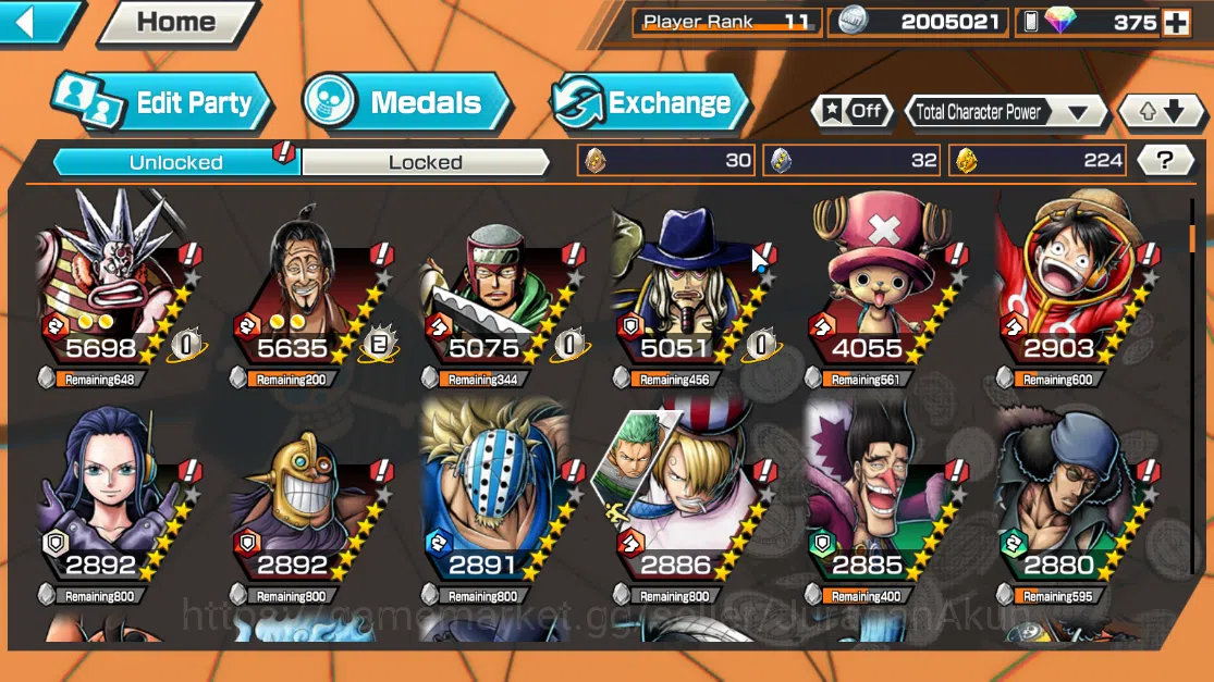 One Piece Bounty Rush Accounts Global | 4 EX 1 MAX | WI Trafalgar Law MAX, Navy H image 3