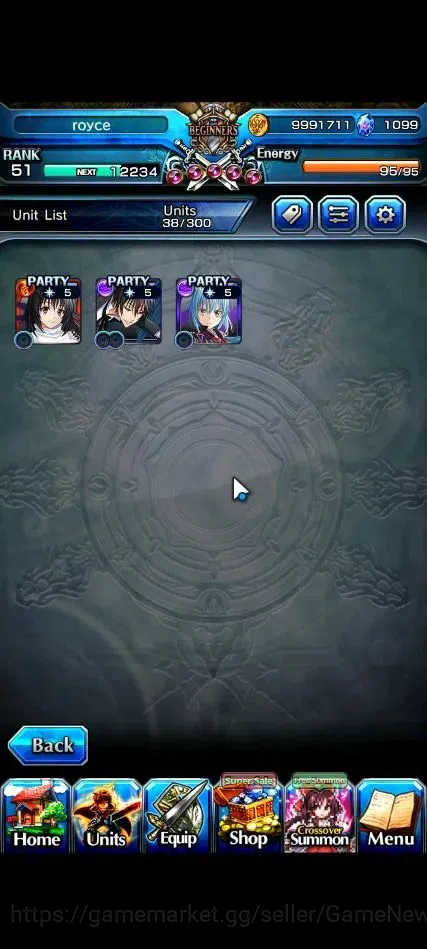 Grand Summoners Accounts End-Game Global|Rank 51|1099 CC|3 Ascend+3 TW| [Shizu,Diablo,DLS Rimuru]+TW |Lpot 46|Check 4