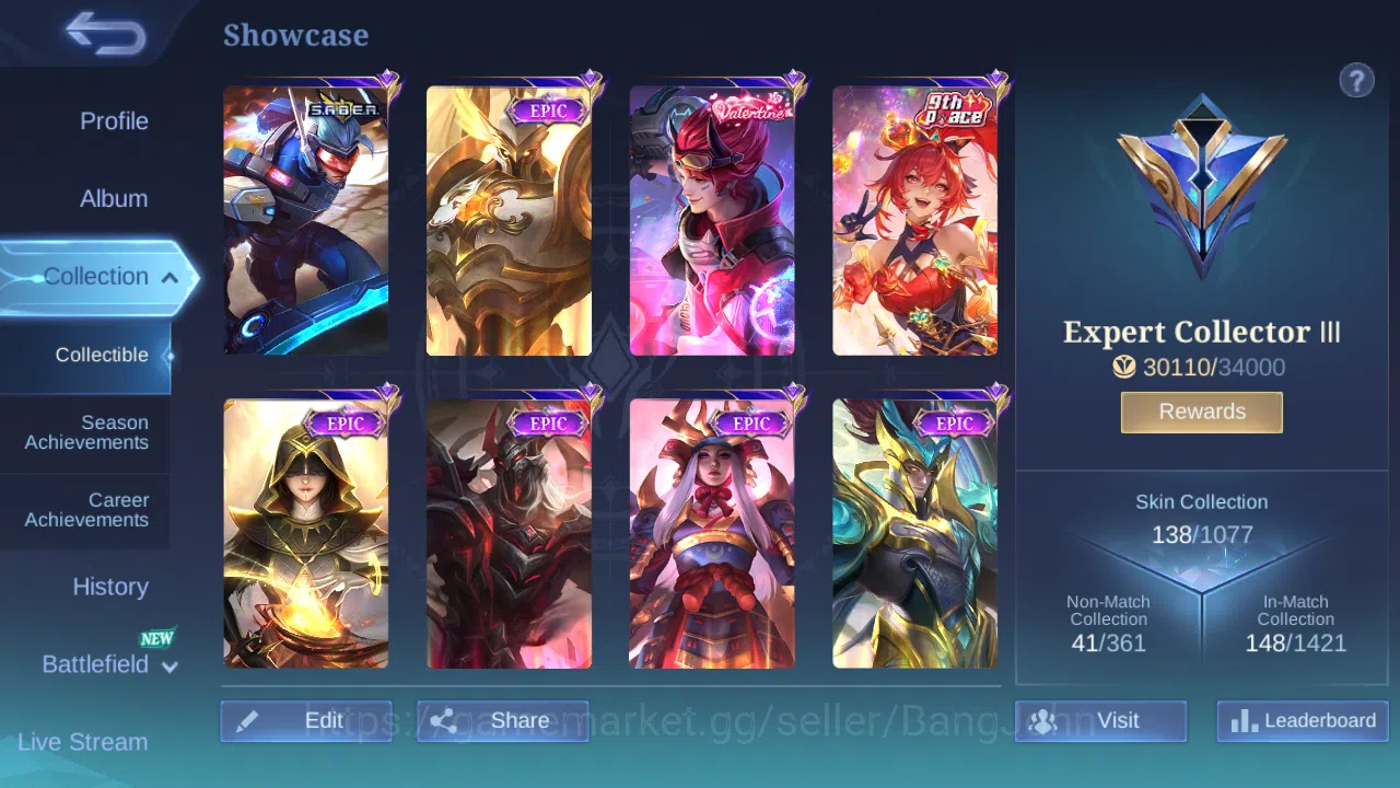 Mobile Legends: Bang Bang Accounts Hero 107 | skin 138 | cc natalia | Emblem all max image 2