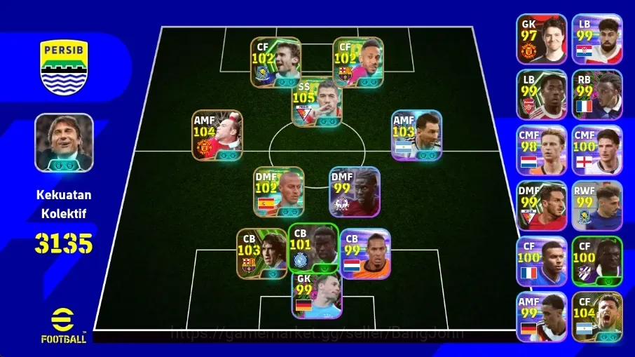eFootball Accounts Legends & Iconic Players Android|PW 3135|Luis SUarez Epic,Carles Puyo Epic,Thiago Alcantara Epic,Lionel 1
