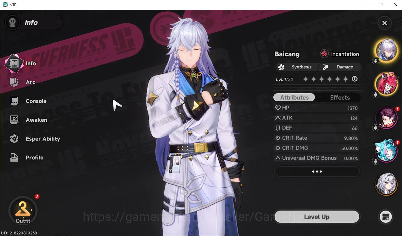 Neverness to Everness Accounts GLOBAL NA |HL 3| 2 SSR Limited Nanally, (Baicang+S image 2