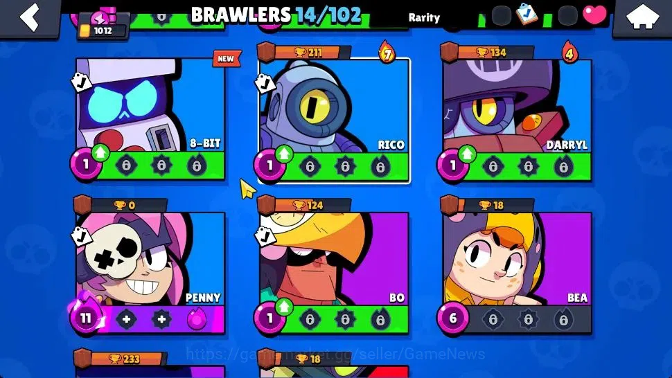 Brawl Stars Accounts 1012 Trophy | 14 Brawlers 2 Max Lv (Shelly, Penny) image 8