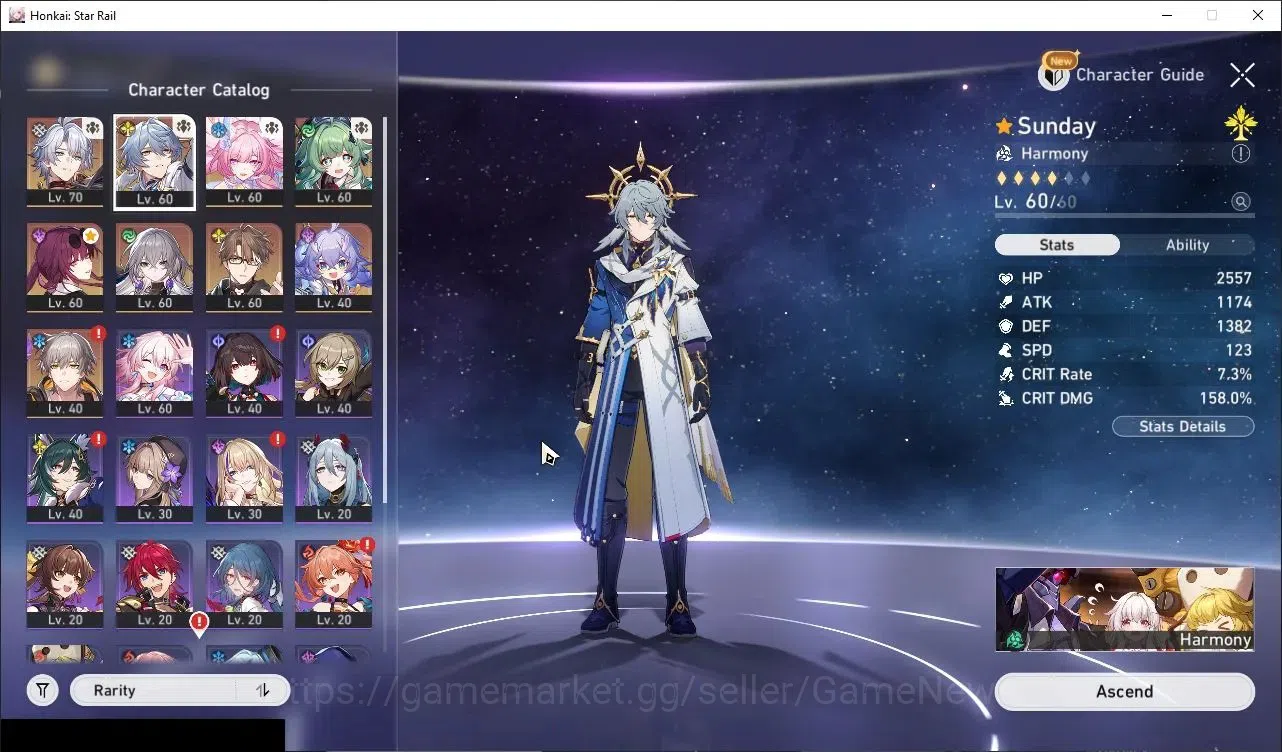 Honkai Star Rail Accounts Others Asia|TL 55|5 Limited|(Phainon E2)+Sign Sunday,Cyrene,Huohuo,Kafka Etc +3(Standard)|Male 4