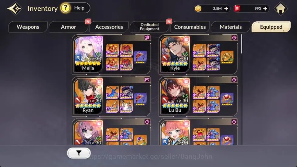 Seven Knights Re:Birth Accounts Global|3EX7(Melia,Fai,Juri),11TC6(Kyle,Ryan,Dellon image 12