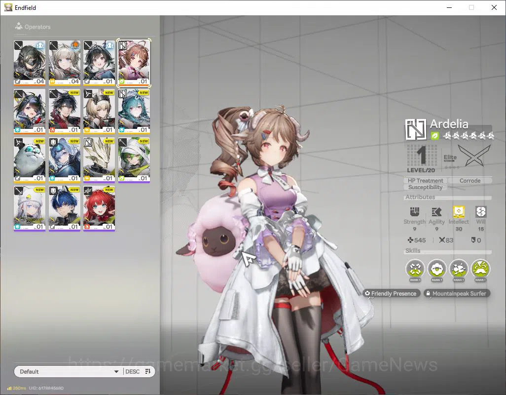 Arknights: Endfield Accounts NA/EU|Lv 2|Starter|SSR 2(1Limit)|Tangtang,Ardelia, image 1