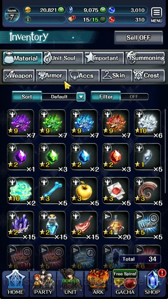 Last Cloudia Accounts GLOBAL|Rank 7|9K Crystal|Collab Brave Frontier (Fi image 10