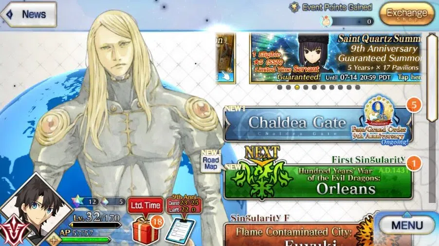 Fate-Grand Order Accounts NA Starter 3 SSR Limited Servan(Skadi Caster,Tezcatlipoca,Yang Guifei) + Orleans Story|Log 1