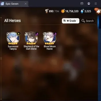 Epic Seven Accounts Starter Global Unverif|Bset Starter|3ML(S.Tene,SotDDiene,BM Haste)|PoH+Bless ON|Theater Untouch|SS