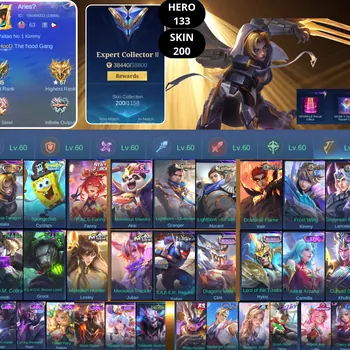 Mobile Legends: Bang Bang Accounts Smurf BEST OFFER | HERO 133 | SKIN 200 | NATALIA COLLECTOR | CYCLOPS SPONGEBOB | FANNY