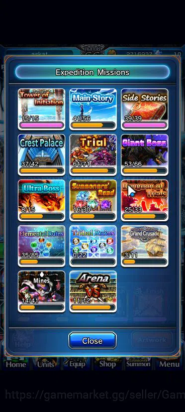 Grand Summoners Accounts Global|Rank 140|End Game|2 Sp Art|26 Asc+15 TW|Inu image 7