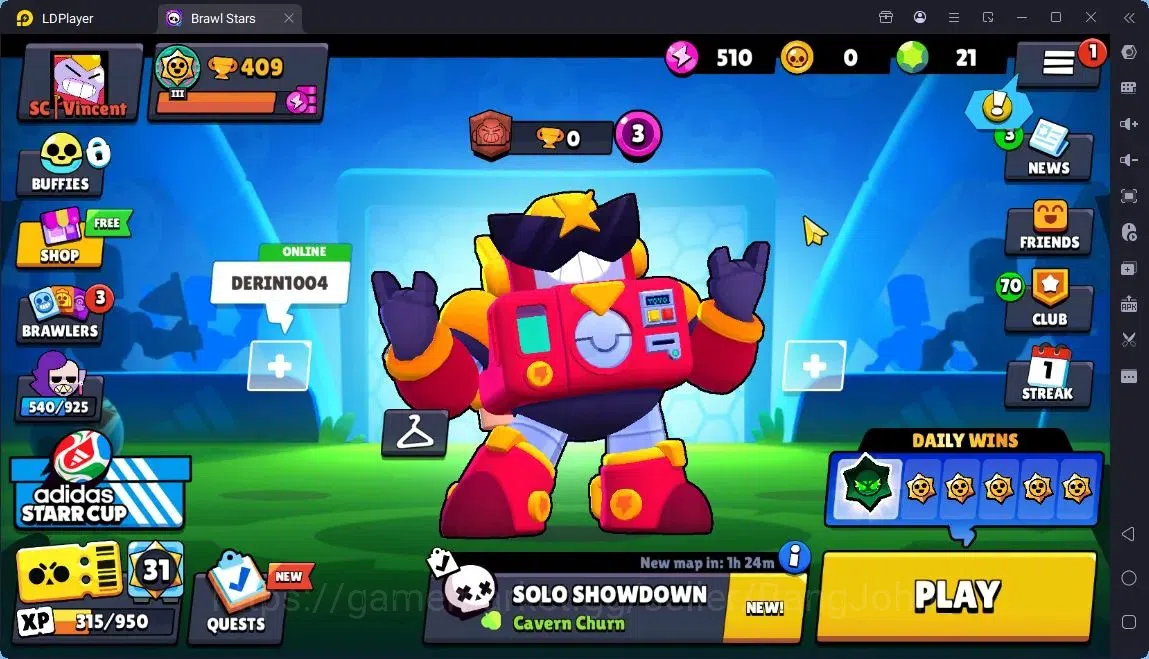 Brawl Stars Accounts Global |Trophy 409| 13 Brawler|2152 Bling|21 Gems|1 Rare,5 Epic Skins| ProtectOff |Check SS BRS284B 1