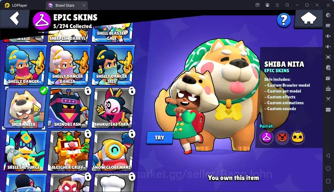 Brawl Stars Accounts Global |Trophy 409| 13 Brawler|2152 Bling|21 Gems|1 Rare,5 Epic Skins| ProtectOff |Check SS BRS284B 13