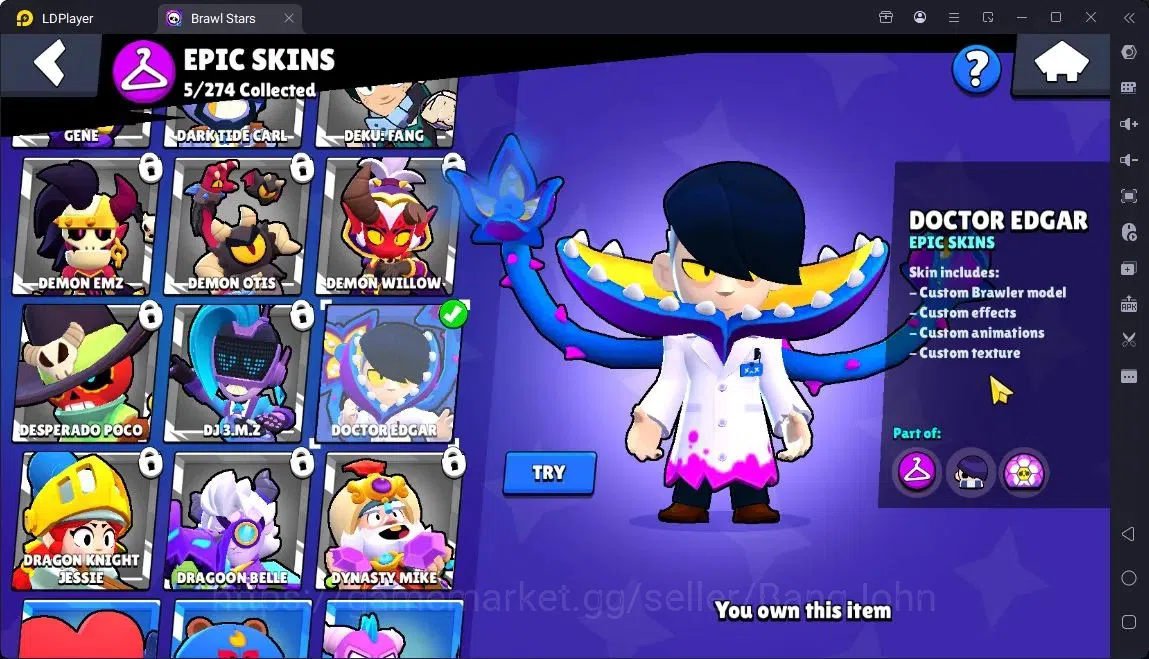Brawl Stars Accounts Global |Trophy 409| 13 Brawler|2152 Bling|21 Gems|1 Rare,5 Epic Skins| ProtectOff |Check SS BRS284B 9