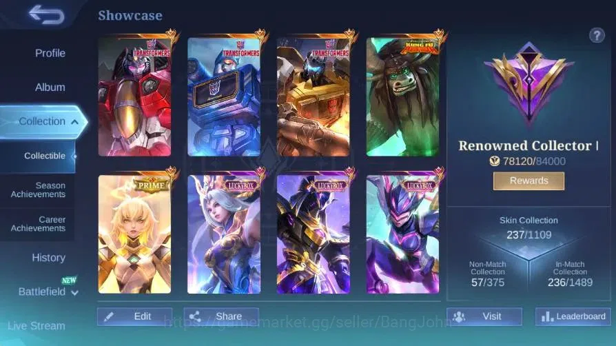 Mobile Legends: Bang Bang Accounts Global|Skin 237|Renowned|PRIME Beatrix|Collector N image 19