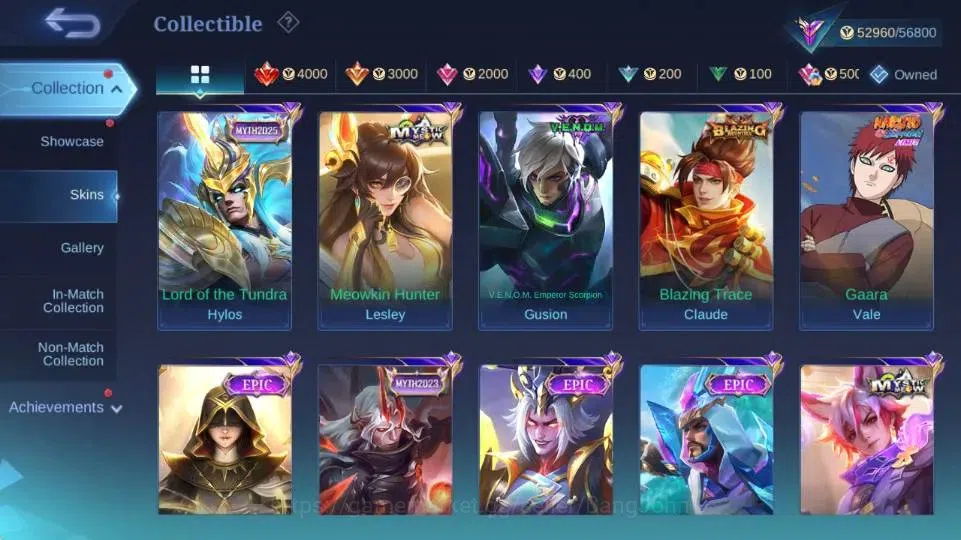 Mobile Legends: Bang Bang Accounts Global|Hero 132|Skin 261|Renowned|KOF Karina,STAR image 6
