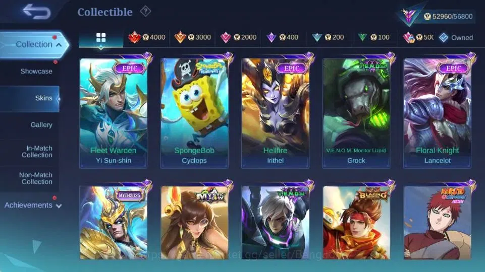 Mobile Legends: Bang Bang Accounts Global|Hero 132|Skin 261|Renowned|KOF Karina,STAR image 7
