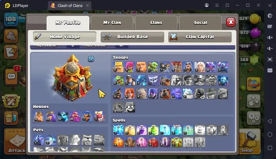 Clash of Clans Accounts Global | TH 16-BH 9|LVL 108|BK 56,AQ 66,MP 36,GW 4 image 1