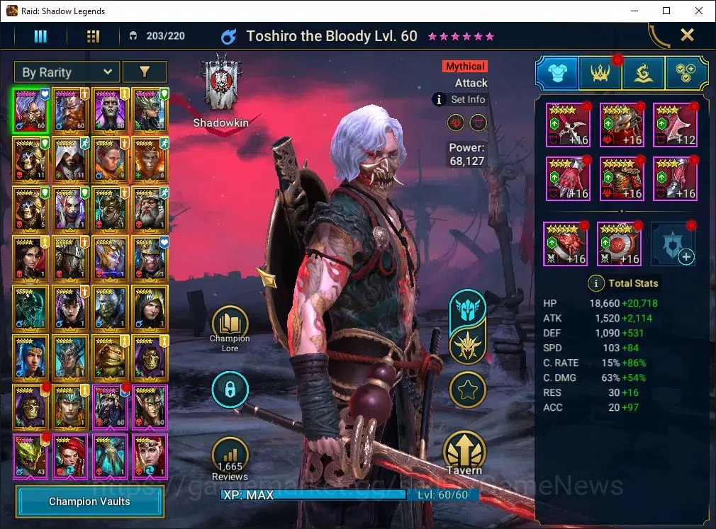 Raid: Shadow Legends Accounts Lv44 1,2M Power|1 Mythic(Toshiro)|25 Legend(Teodor image 3