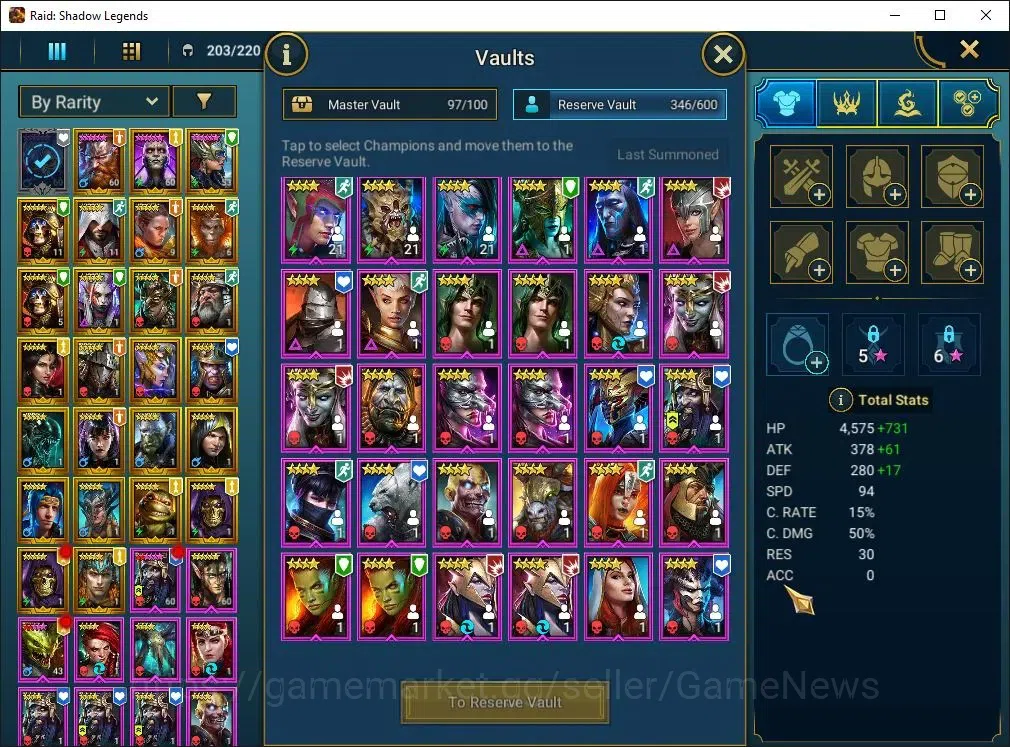 Raid: Shadow Legends Accounts Lv44 1,2M Power|1 Mythic(Toshiro)|25 Legend(Teodor image 7
