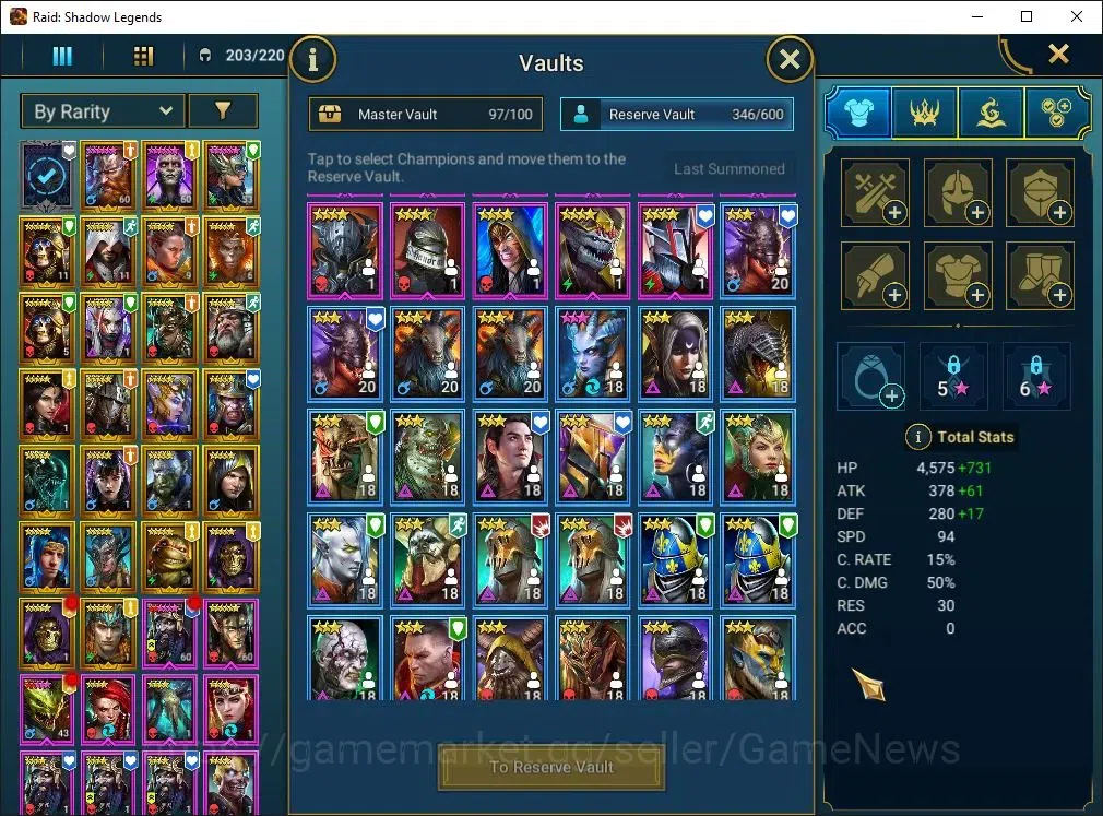 Raid: Shadow Legends Accounts Lv44 1,2M Power|1 Mythic(Toshiro)|25 Legend(Teodor image 8