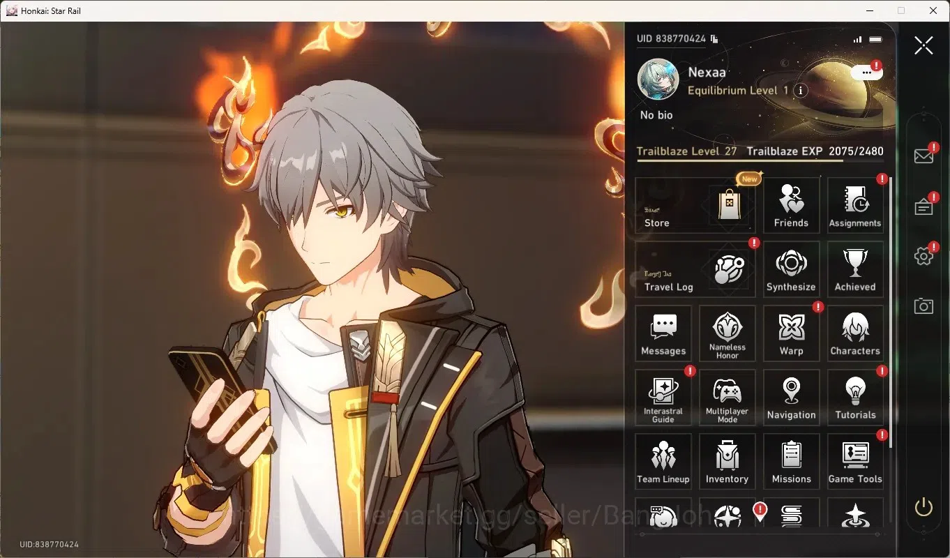 Honkai Star Rail Accounts Others ASIA | TL27 |8 Char [Anaxa,Mortenax Blade,Danheng PT,Robin,RuanMei,Sparkle,Archer,HuoHuo 1