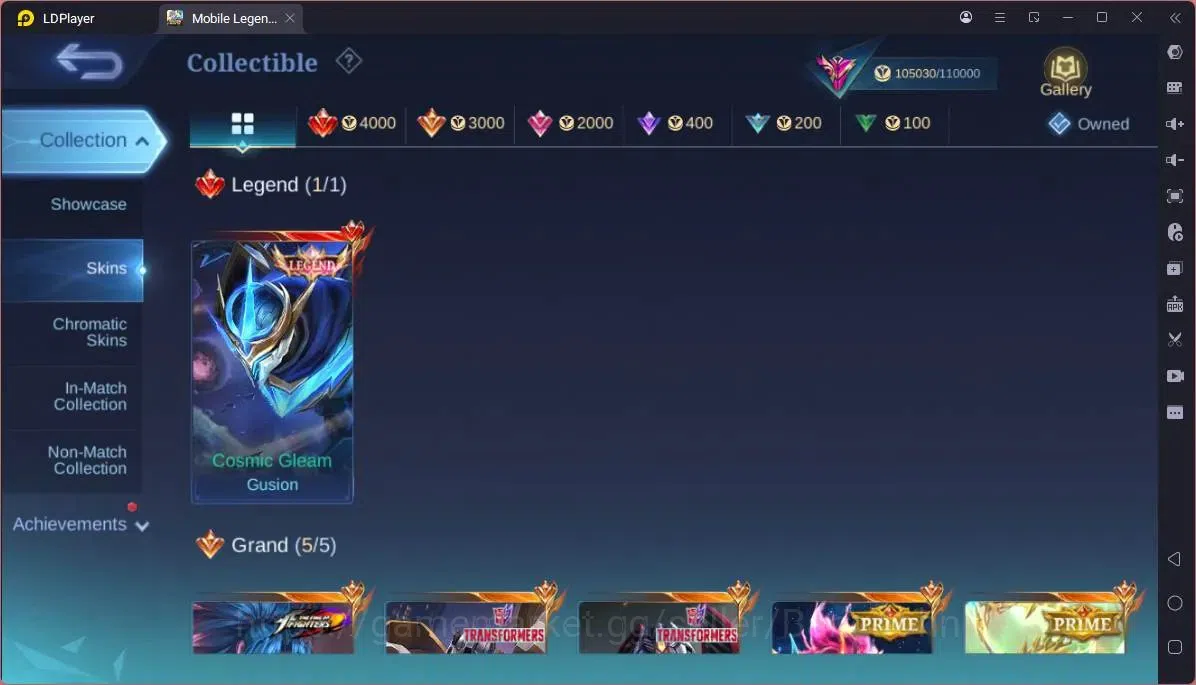 Mobile Legends: Bang Bang Accounts GLOBAL Hero 132 Skin 356|Legend Gusion|Prime Grang image 11