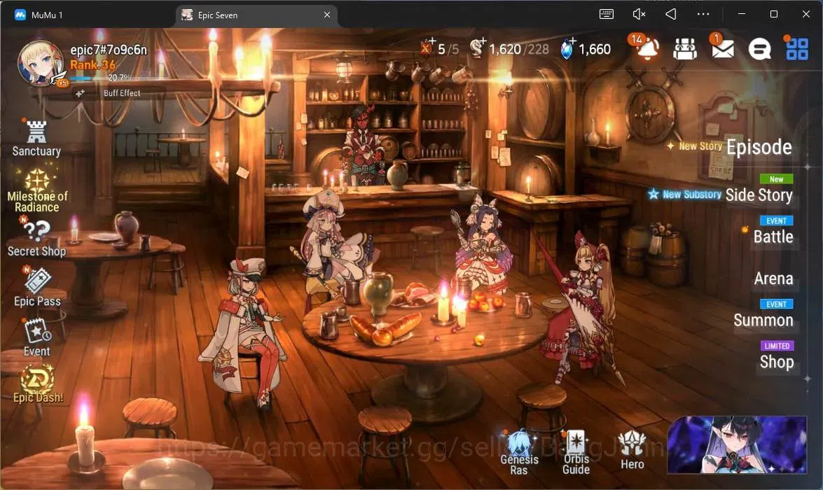 Epic Seven Accounts Starter Global Unverif | 5 ML (Belian,LR Krau,D Corvus,R Violet,TR Elvira)|PoH ON|SS 1.6K|Sitgma 93K|Log 1