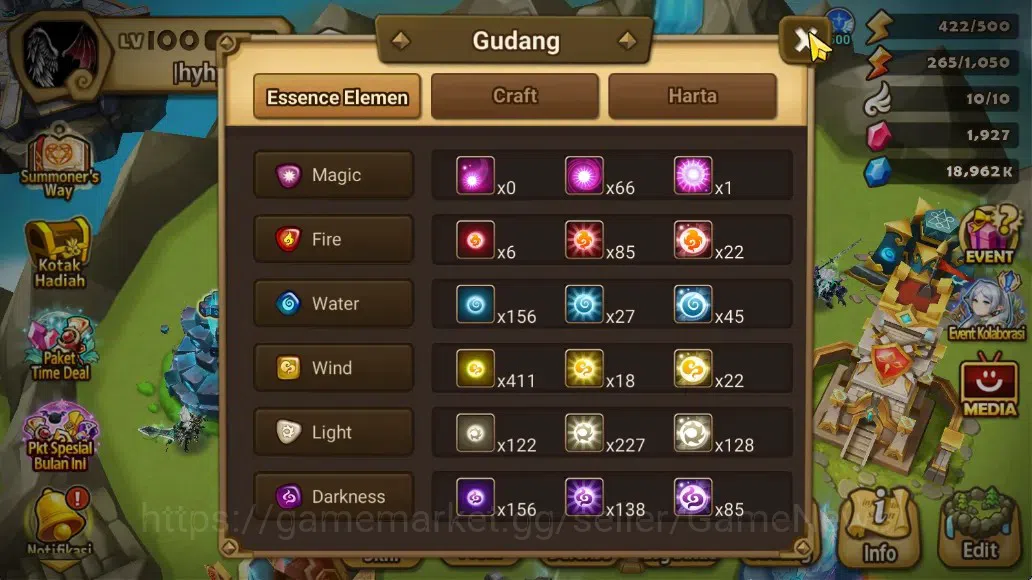Summoners War: Sky Arena Accounts Mid-Game ASIA 100|2 Beast LD Bruiser Jager,Fermion|30 NB5,83 Total B6|+LD NB4 17