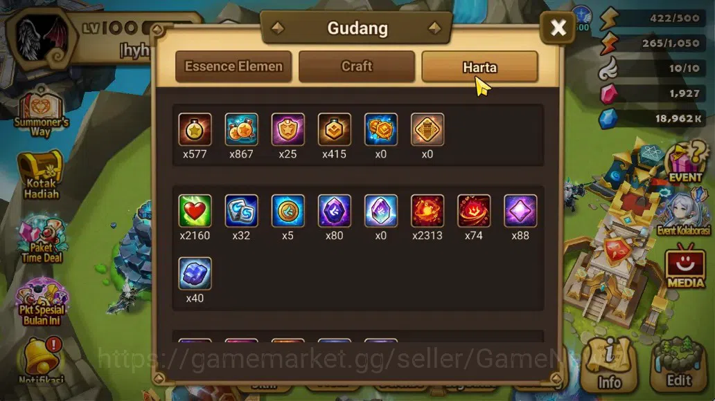 Summoners War: Sky Arena Accounts Mid-Game ASIA 100|2 Beast LD Bruiser Jager,Fermion|30 NB5,83 Total B6|+LD NB4 19