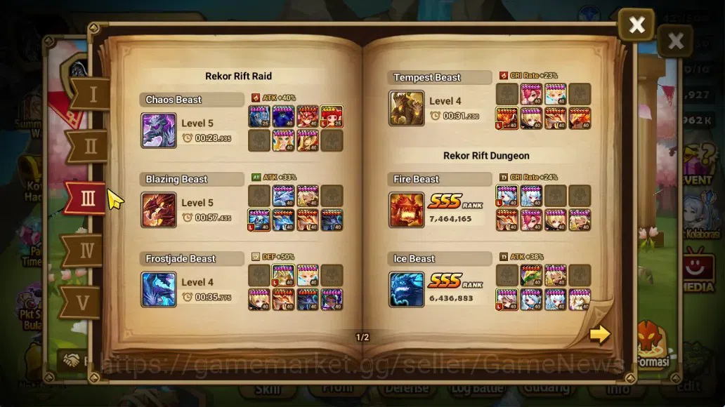 Summoners War: Sky Arena Accounts Mid-Game ASIA 100|2 Beast LD Bruiser Jager,Fermion|30 NB5,83 Total B6|+LD NB4 6