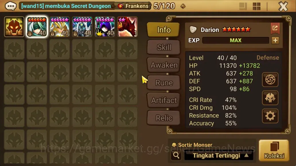 Summoners War: Sky Arena Accounts Mid-Game ASIA 100|2 Beast LD Bruiser Jager,Fermion|30 NB5,83 Total B6|+LD NB4 9