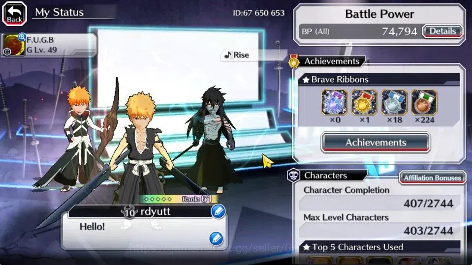 Bleach: Brave Souls Accounts [GLOBAL]20K Orbs+Fresh All Story|Ururu,Yumichika P image 2