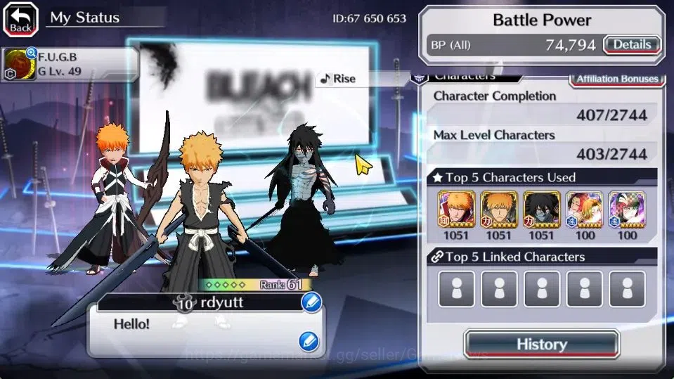 Bleach: Brave Souls Accounts [GLOBAL]20K Orbs+Fresh All Story|Ururu,Yumichika P image 3