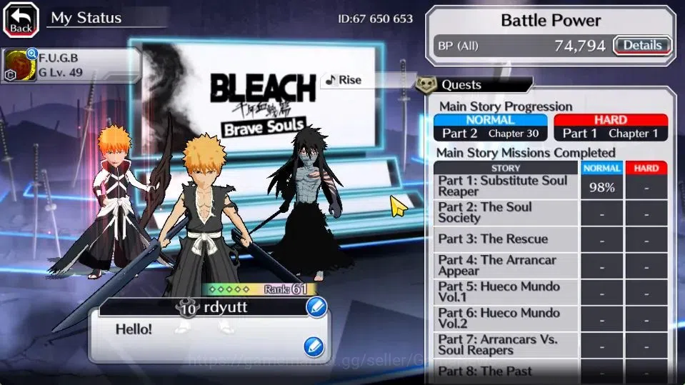Bleach: Brave Souls Accounts [GLOBAL]20K Orbs+Fresh All Story|Ururu,Yumichika P image 4