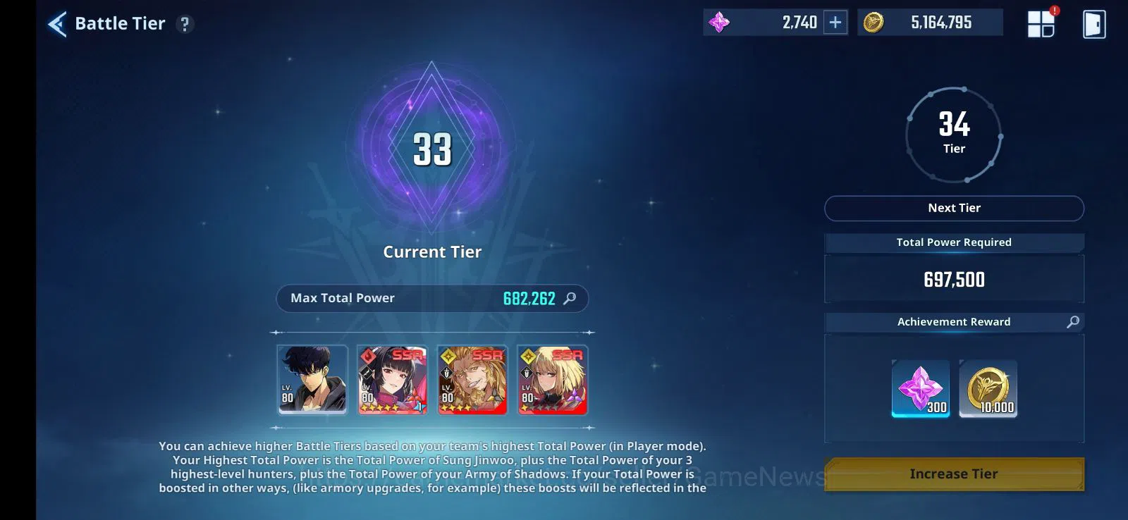 Solo Leveling: ARISE Accounts Total Power 682K|16SSR 7