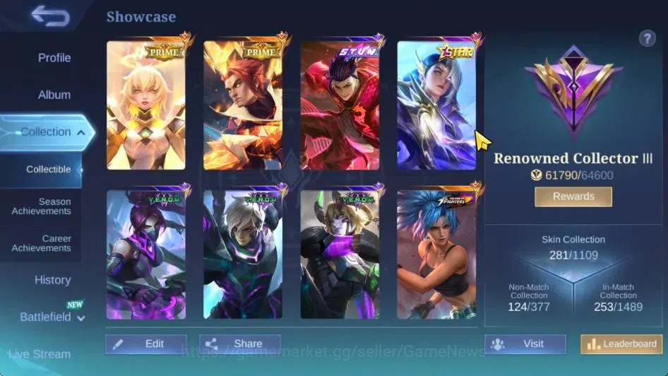 Mobile Legends: Bang Bang Accounts Hero 132|Skin 281|Recall Sea Of Anvils|Prime(Yu Zh image 3